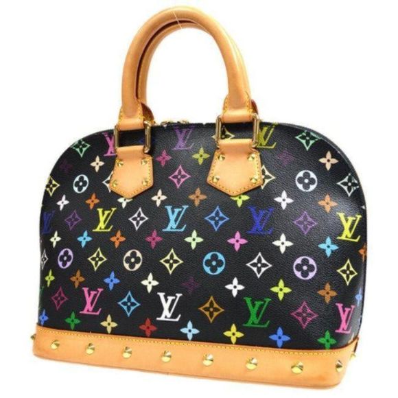 Louis Vuitton Alma Black Monogram Multicolore Canvas Tote - Picture 2 of 8